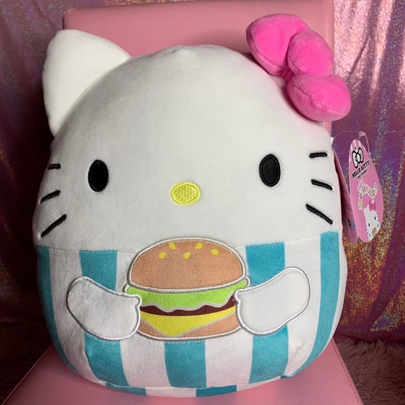 Squishmallows Toys Sanrio Squishmallow Hello Kitty With Hamburger